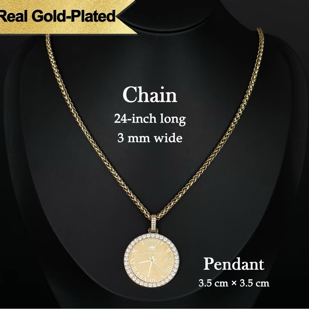 Holylegend 14K Real Gold Plated Watch Pendant Necklace for Women,
